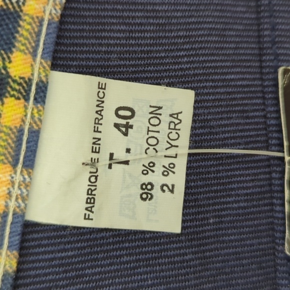 Vintage Ficelle stretch two tones front plaid pants 40/US 8 NWT - Picture 3 of 9
